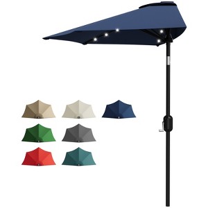 half wall patio umbrella led C-Hopetree 9 ft Round Outdoor Market with Solar Lights and Tilt, Anthracite : Patio, Lawn & Garden Supported by 8 heavy C-Hopetree 9 ft Half Round