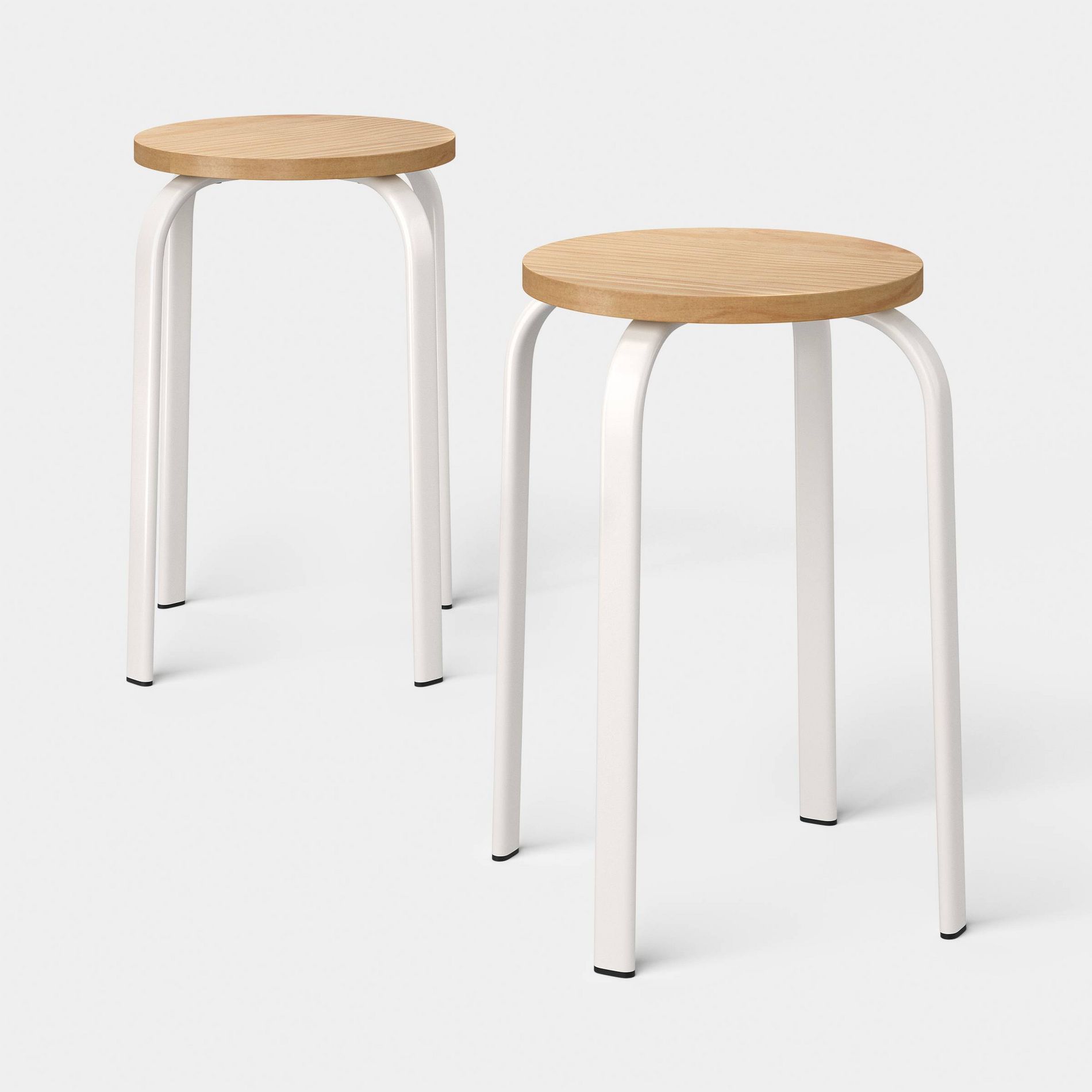 Set of 2 Stackable Dorm Accent Stools White - Room Essentials™