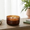 3-Wick Amber Glass Wooden Wick White Sage and Thyme Jar Candle 20oz - Threshold™ - 2 of 3