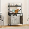Acekool Cat Litter Cabinet - Hidden Box Enclosure with Storage Shelves, Grey - 2 of 4