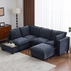 Whisen 90" U-shaped Sectional Sofa Modular Sofa Couch with a Movable Ottoman , a Coffee Table with Hidden Charging Devices - 2 of 4