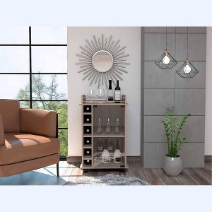 NicBex Mobile Kitchen Island Cart Morden Kitchen Carts on Wheels with Storage, 1 Glass Cabinet Door and 6 Bottle Rack for Kitchen - 1 of 4