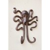 Cast Iron Octopus Wall Hook 6.1"H in Distressed Black Nautical Style by Kalalou - 2 of 3