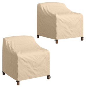 Pure Garden 2pc Patio Chair Covers Beige - 1 of 4