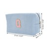 Unique Bargains Corduroy Rectangular Letter Makeup Bag Sky Blue 1 Pc - 2 of 4