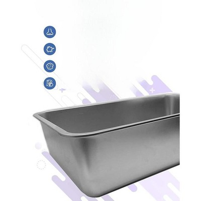 XL Stainless Steel Cat Litter Box with High Sides, Gray