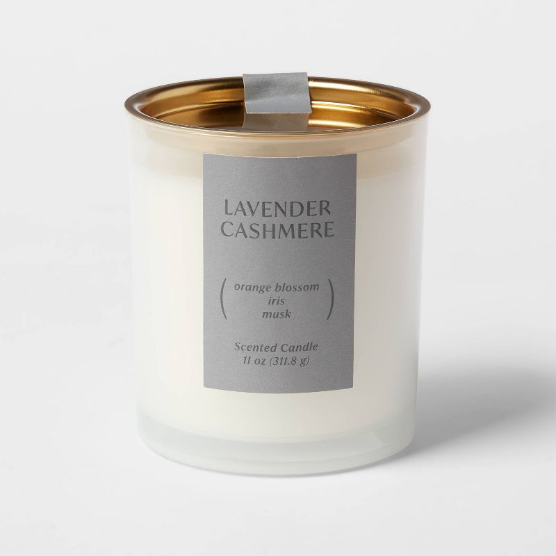 1-Wick 11oz Glass Jar Candle Lavender Cashmere - Threshold&#8482;, 1 of 7