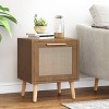 Hulett Contemporary End Table with Storage Walnut/Natural/Antique Gold - Christopher Knight Home: Fir Wood, Drawer, Spot Clean - 2 of 4