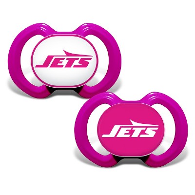 BabyFanatic Officially Licensed Unisex Pacifier 2-Pack - Pink NFL New York Jets