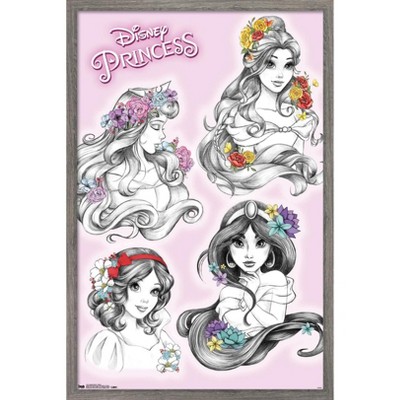 disney vintage princess canvas wall art