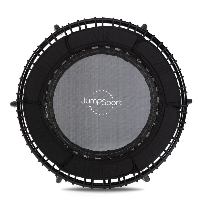 JumpSport 250 Indoor Mini Cushioned Rebounder Trampoline for Home Cardio and Fitmess with Premium Bungees and Workout DVD - Black, 1 of 7