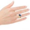 Pompeii3 5Ct Cushion Blue Sapphire Button Ring 14k Gold Lab Created - 4 of 4