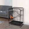 Karl Home Black Metal Pet Crate Cage Kennel With Wheels - 4 of 4