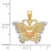 Black Bow Jewelry 14k Yellow & Rose Gold with White Rhodium 22mm Butterfly Heart Pendant - 4 of 4