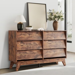 6 Drawer Dresser for Bedroom, 47.2" Modern Chest of Drawers, Wooden Dresser TV Stand, Dresser Storage Cabinet for Closet Living Room - 1 of 4