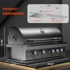 36" Bulit in Grill, Natural Gas Grill, Stainless Steel 4-Burner Grill Head with Rear Infrared Burner - 3 of 4