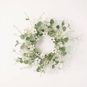 Sullivans Artificial Daisy & Eucalyptus Accent Wreath - 1 of 3