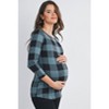 Hello Miz Women's Casual Plaid 3/4 Sleeve Maternity Top - 2 of 4