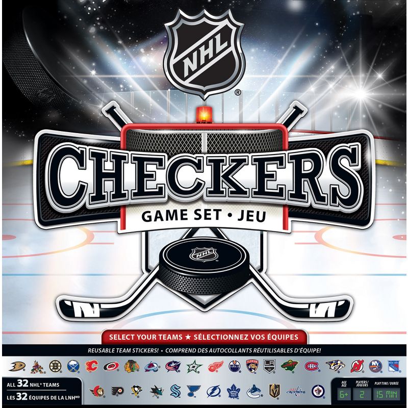 MasterPieces Officially licensed NHL League-NHL Checkers Board Game for Families and Kids ages 6 and Up, 1 of 7