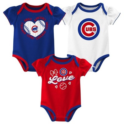 Mlb Chicago Cubs Infant Girls 3pk Bodysuit 0 3m Target