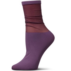Memoi Women's Sheer Top Anklet Socks - 1 of 2