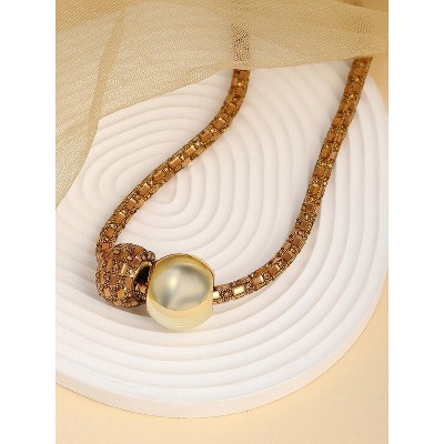SOHI Women's Amber Gold The Mirror Collar Necklace