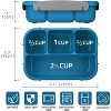 LunaLulinlk Bento Box, 1300ml Lunch Box Container with 4 Compartments, Fork, Leak-proof, Microwave/Dishwasher/Freezer Safe (Blue) - 2 of 4