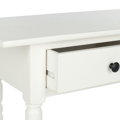 Transitional White Wood 2-Drawer Rectangular Console Table