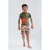 Jurassic Park T-Rex UPF 50+ Rash Guard Twill Swim Trunks Outfit Set Toddler - 2 of 4