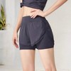 Anna-Kaci Active Women's Layered Athletic Shorts with Mesh Lining and Side Pockets- Small, Black - 2 of 4