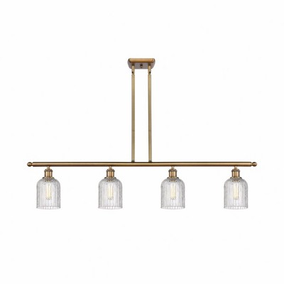 Bridal Veil - 4 Light Stem Hung Island In Art Deco Style-9.5 Inches Tall and 48 Inches Wide