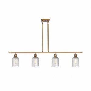 Bridal Veil - 4 Light Stem Hung Island In Art Deco Style-9.5 Inches Tall and 48 Inches Wide - 1 of 1