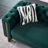 84" Chesterfield Velvet Sofa, Modern Tufted Couch with Gold Metal Arms, 700lb Capacity & Striped Pillows, Solid Wood Frame - 3 of 4