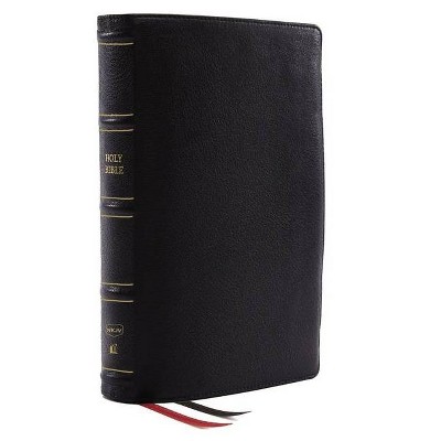 Nkjv, Thinline Reference Bible, Genuine Leather, Black, Red Letter, Thumb Indexed, Comfort Print - by  Thomas Nelson (Leather Bound)