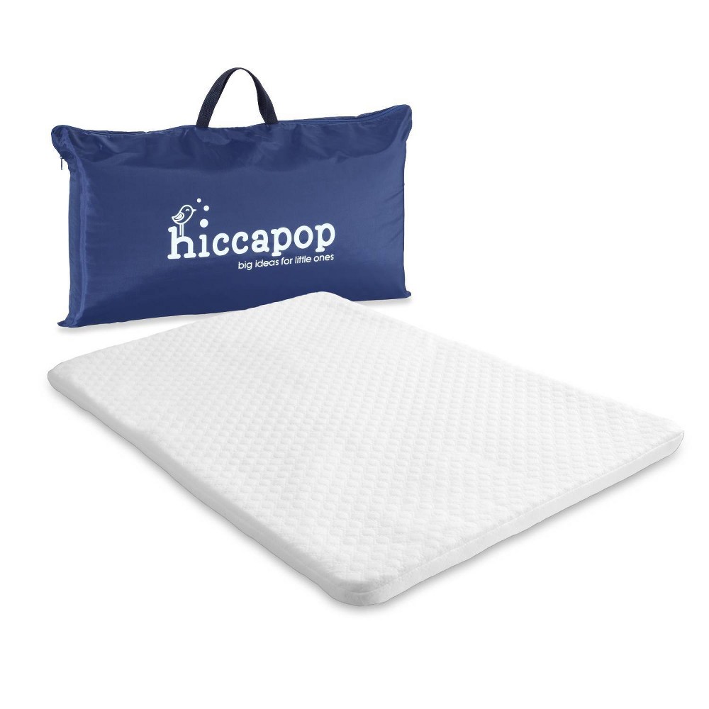 Hiccapop Playard Mattress - White: Medium Firm, High-Density Foam, 1.25-Inch Thickness, Removable Waterproof Cover