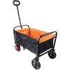 Foldable Wagon 150 Lbs Capacity Outdoor Camping Beach Cart Steel Frame Adjustable Garden Utility Rolling Cart with Wheels, Brake, Metal - 2 of 4