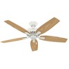 Hunter Fresh White Newsome Lighted Ceiling Fan Fresh White Finish 52" Blades with Light Kit and WhisperWind Motor - 2 of 4