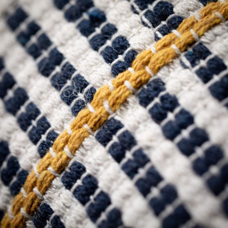 Sullivans 12" Blue Birdseye Striped Pillow, Cotton, 2 of 4