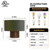 10.6" Retro Walnut Wooden Touch Table Lamp with Corduroy Velvet Shade, Vintage Style for Bedroom, Living Room, Reading Nook, or Hotel Spaces - 3 of 4