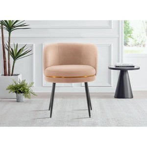 PAGED Velvet Dining Chairs, Modern Living Room Chairs, Comfortable Kitchen Chairs with Low Rounded Back for Kitchen - 1 of 4