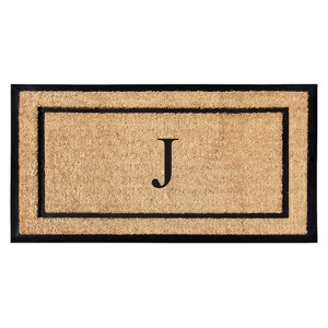 A1HC Natural Coir and Rubber Backing Monogrammed Door Mat, Anti-Shed Entry Doormat - 1 of 4