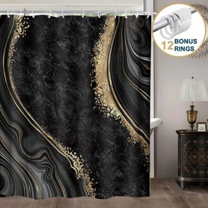 LunaLulinlk Shower Curtain with Hooks – Heavy-Duty Mold/Mildew-Resistant - 1 of 4