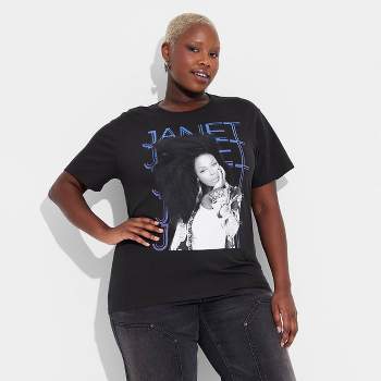 Women's Janet Jackson Short Sleeve Graphic T-Shirt - Black