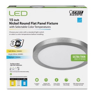 Feit Electric 1 in. H X 15 in. W X 15 in. L Nickel Silver LED Flat Panel Light Fixture - 1 of 1