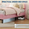 Twin Bed Frame for Kids, Upholstered Platform Bed Frame with Adjustable Headboard & Led Light, Wooden Slats Support, No Box Spring Needed - 3 of 4