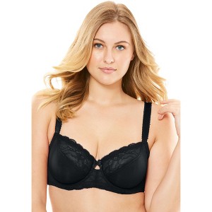 Amoureuse Women's Plus Size Lace-Trim Underwire Bra - 1 of 4