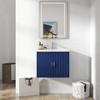 KTMBDW 24" Floating Wall Mounted Bathroom Vanity with White Porcelain Sink and Soft Close Doors for Small Space - 2 of 4