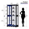 Fredees 71" Glass Display Cabinet with RGB Sensor Light, 5-Tier Curio Cabinet with Lockable Storage and Removable Shelves - 2 of 4