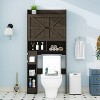 Vipbear Over The Toilet Storage Cabinet with Barn Doors,Bathroom Organizer Shelf,Tall Bathroom Storage Cabinet with Toilet Paper Holder for Restroom - 3 of 4
