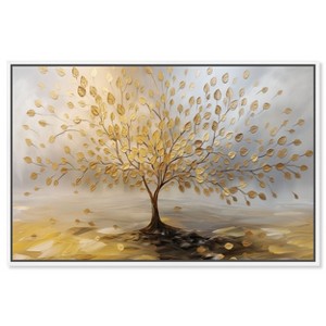Art Remedy Tree of Golden Leaves Colorful Tree Art Framed - 1 of 4